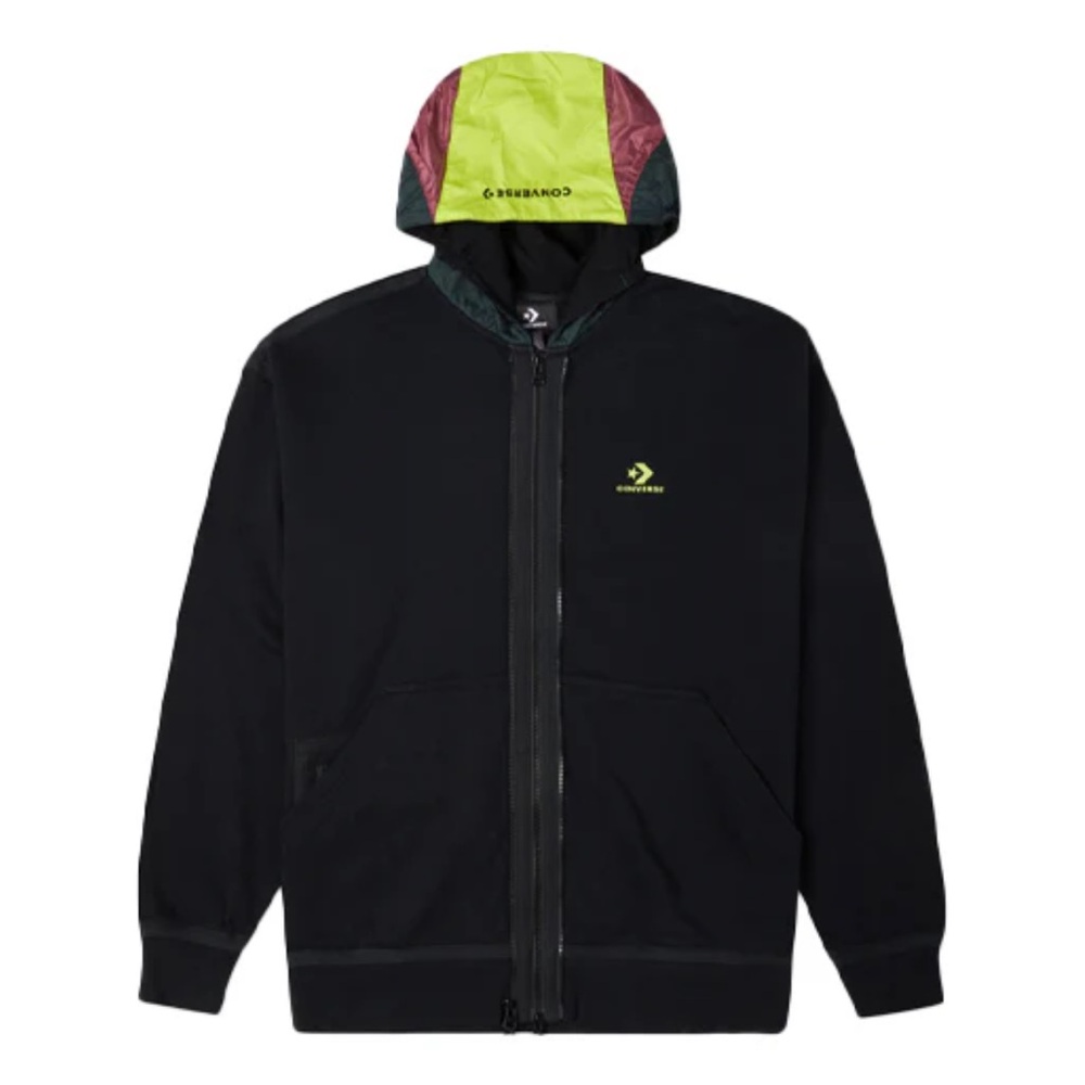 Converse contrast color hooded jacket, zip up hoodie